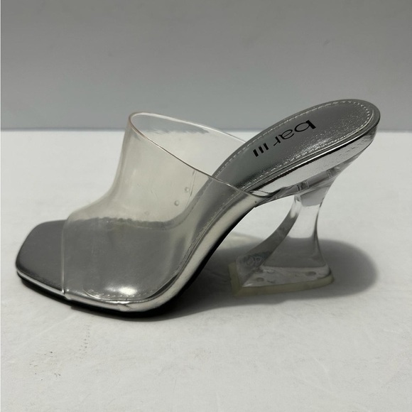 Women Bar III cherr clear padded slip on mules sandal heels - Picture 6 of 7